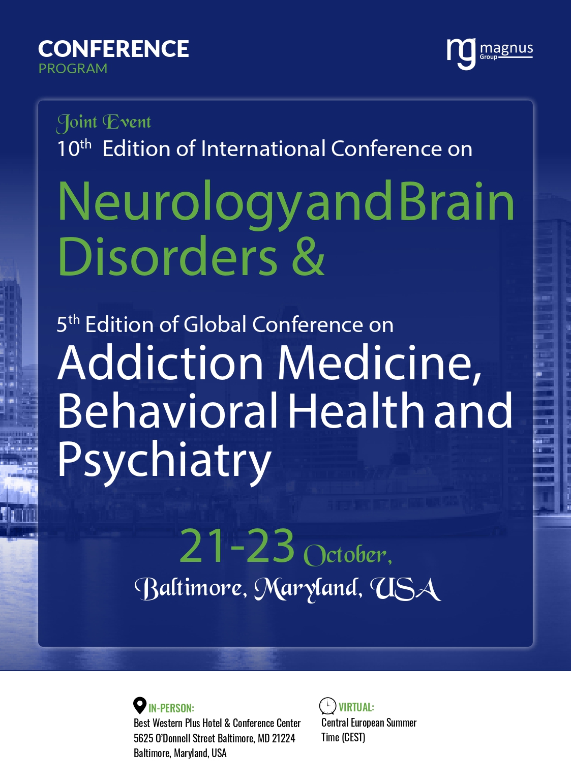 5th Edition of Global Conference on Addiction Medicine, Behavioral Health and Psychiatry | Baltimore, Maryland, USA Program